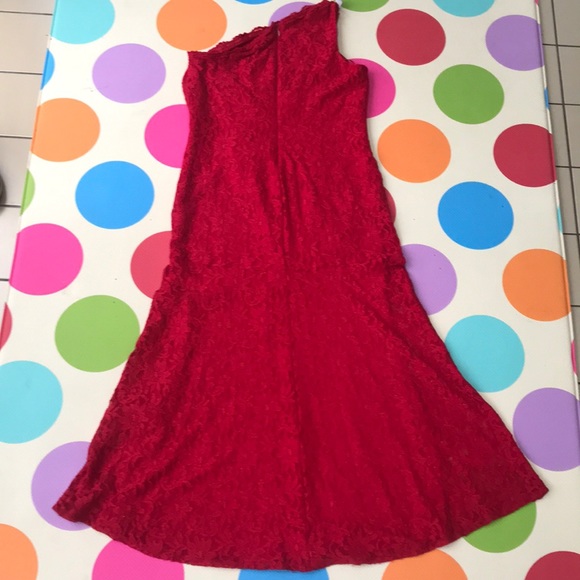 Decode dress in red lace off the shoulder shimmer - Picture 7 of 8